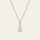 Lab Diamond Pear Necklace Zoe Lev Jewelry