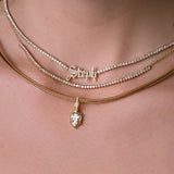 Lab Diamond Pear Prong Heirloom Charm Zoe Lev Jewelry