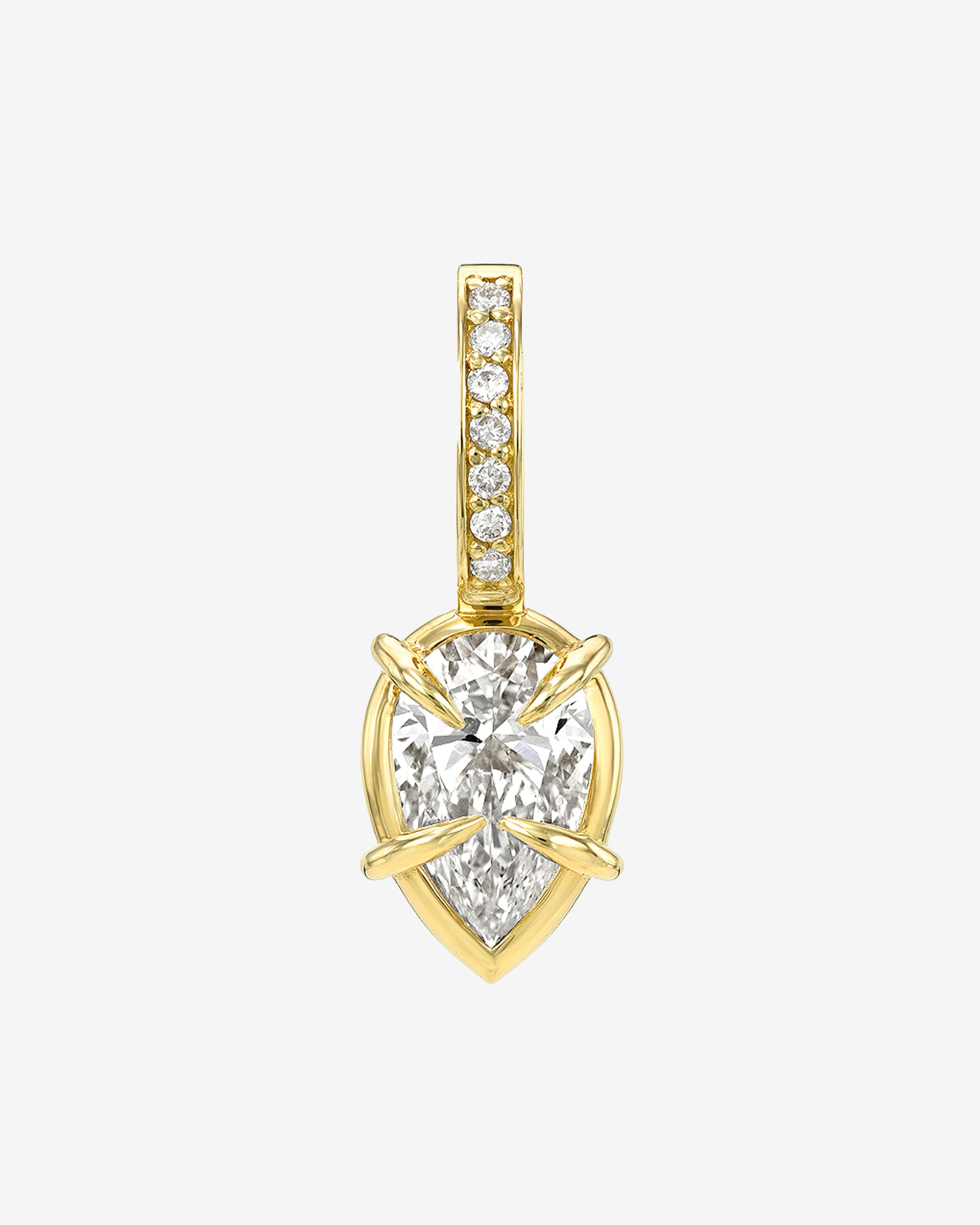 Lab Diamond Pear Prong Heirloom Charm Zoe Lev Jewelry