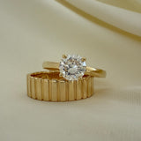 Lab Diamond Round 4 Prong Ring - Size 7 SAMPLE SALE Zoe Lev Jewelry