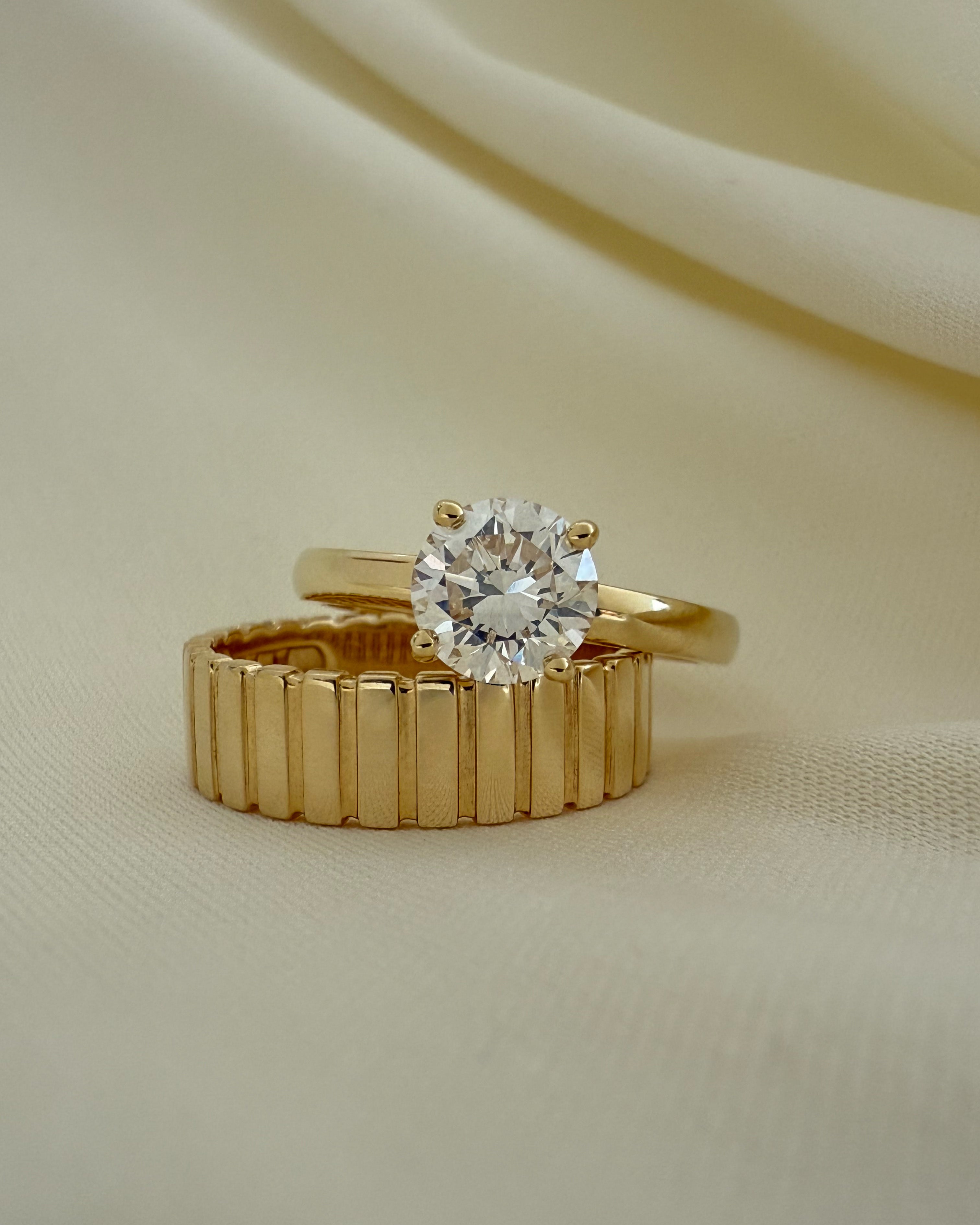 Lab Diamond Round 4 Prong Ring - Size 7 SAMPLE SALE Zoe Lev Jewelry