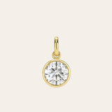 Lab Diamond Round Bezel Pendant Zoe Lev Jewelry