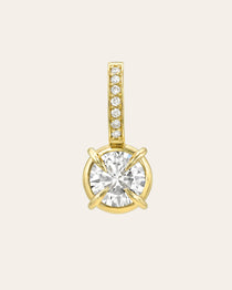 Lab Diamond Round Prong Heirloom Charm Zoe Lev Jewelry