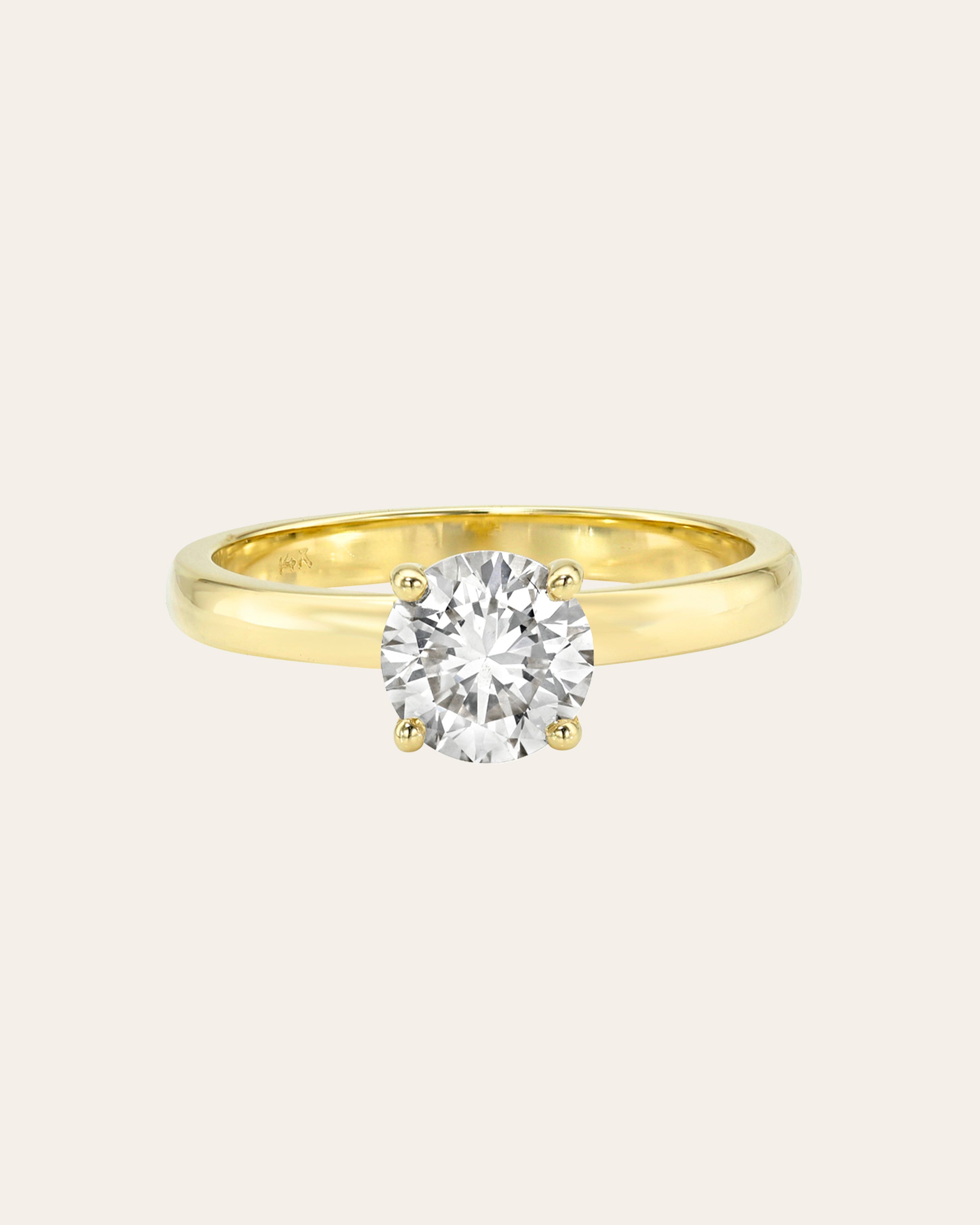 Lab Diamond Round 4 Prong Ring - Size 7 SAMPLE SALE Zoe Lev Jewelry