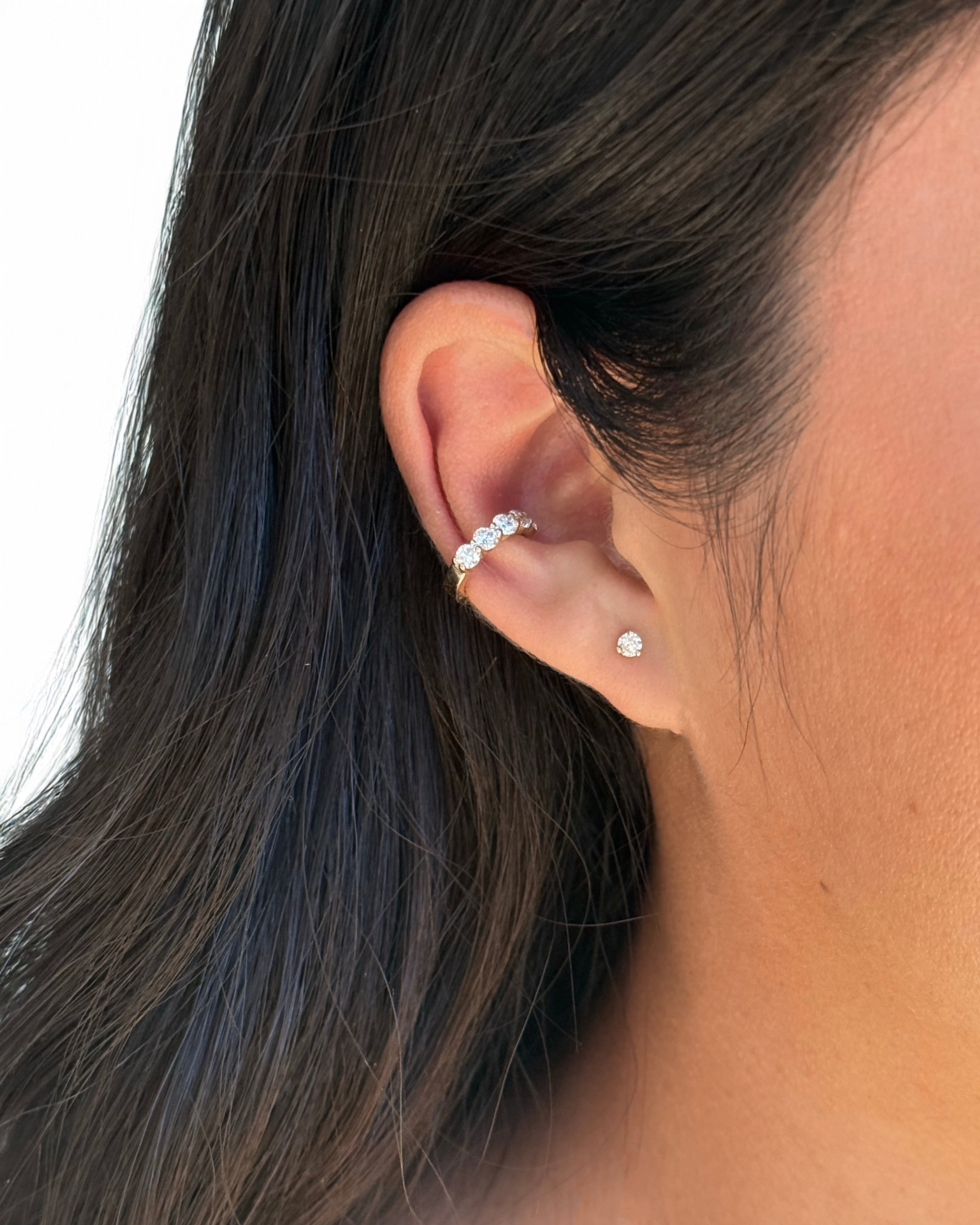 Lab Diamond Shared Prong Ear Cuff