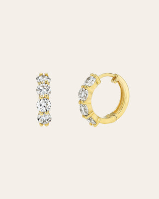 Lab Diamond Shared Prong Huggie Earrings