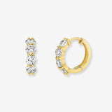 Lab Diamond Shared Prong Huggie Earrings Zoe Lev Jewelry