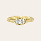 Lab Diamond Small Marquise Pleated Ring Zoe Lev Jewelry