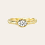 Lab Diamond Small Oval Pleated Ring Zoe Lev Jewelry