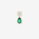 Lab Diamond and Natural Emerald Sapphire Pear Drop Stud Studs Zoe Lev Jewelry