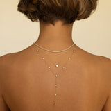 Bezel Diamond Station Lariat Necklace Zoe Lev Jewelry