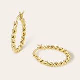 Large Braided Hoop Earrings Vermeil Zoe Lev Jewelry