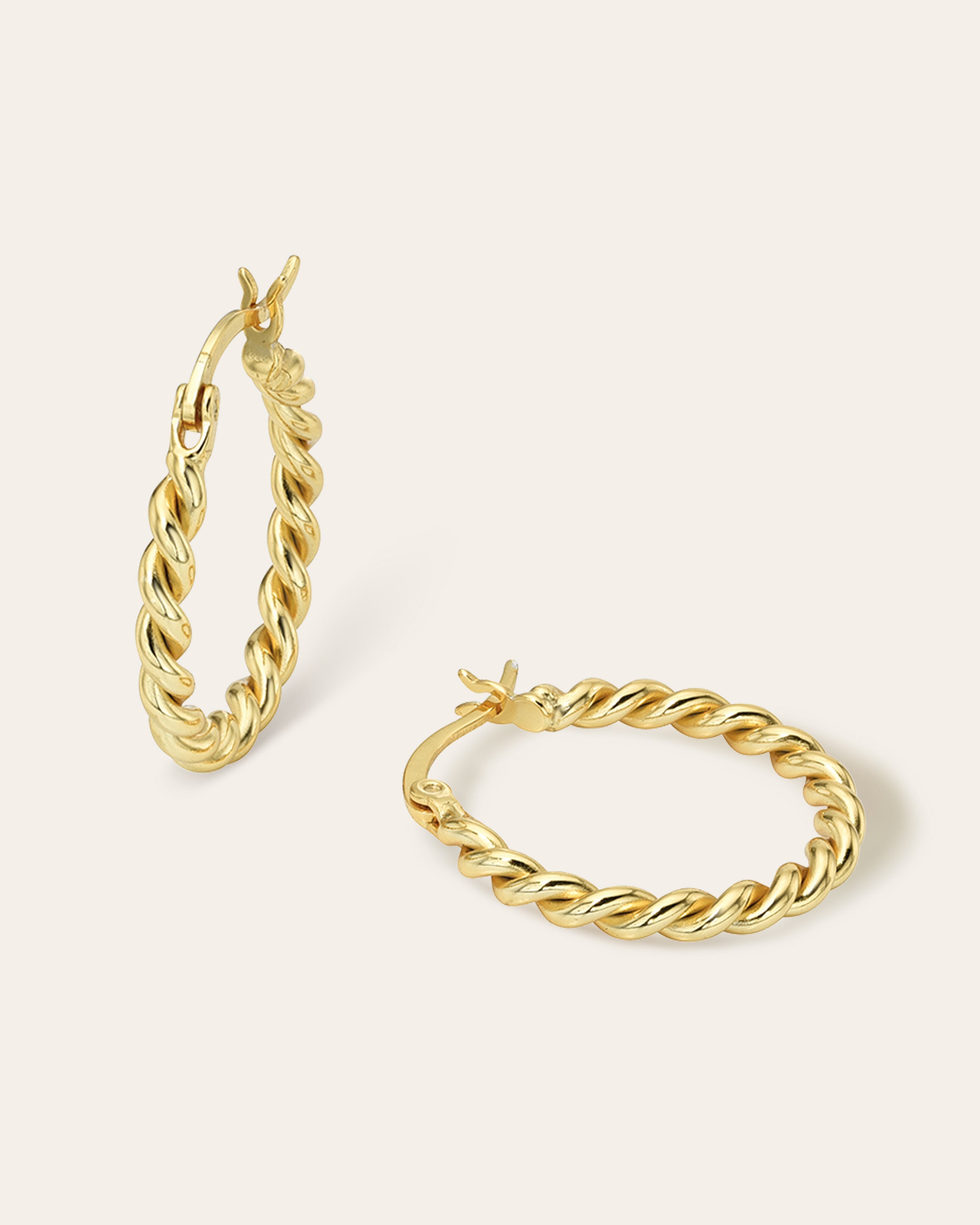 Large Braided Hoop Earrings Vermeil Zoe Lev Jewelry