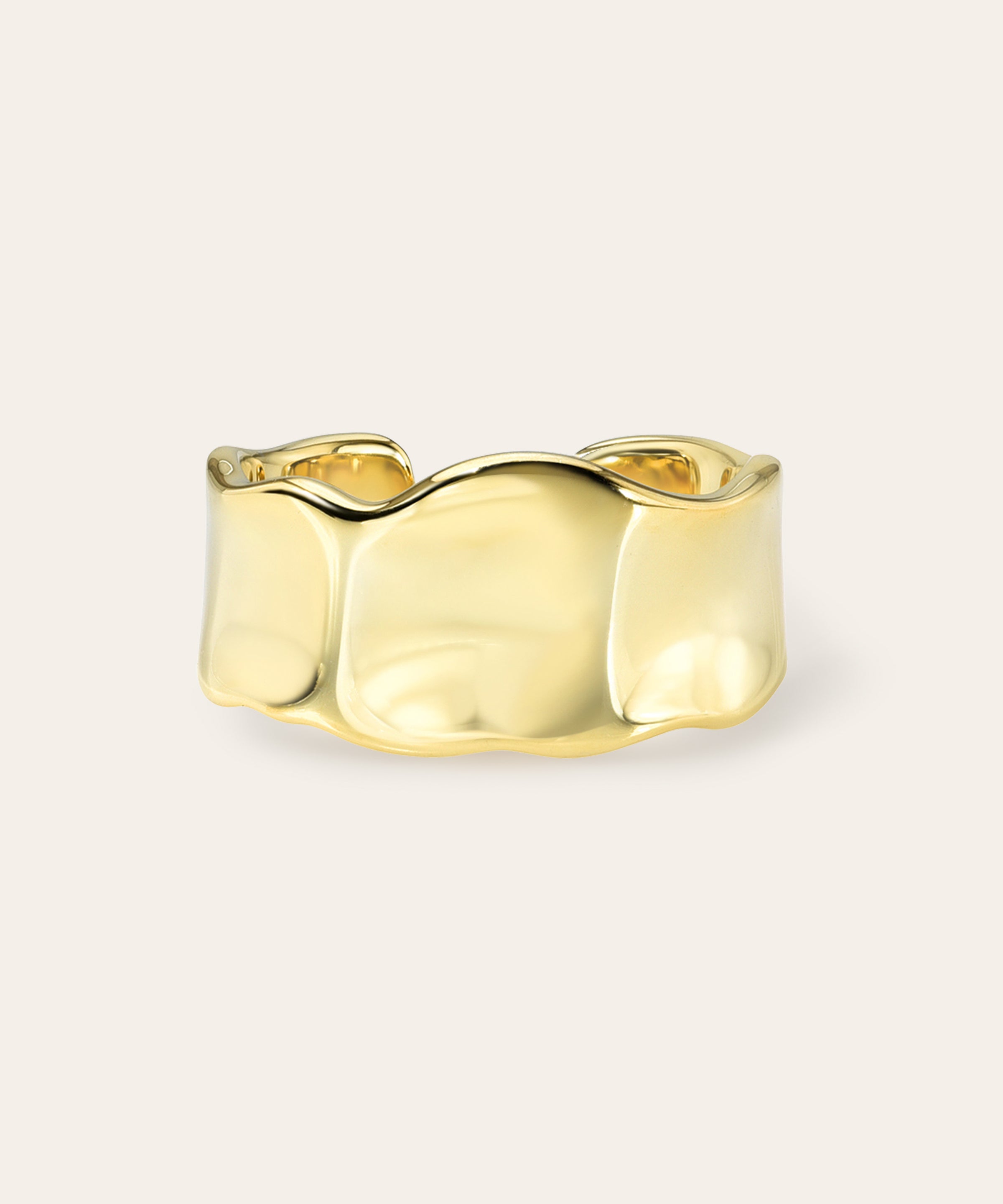 Large Hammered Ring Vermeil Zoe Lev Jewelry