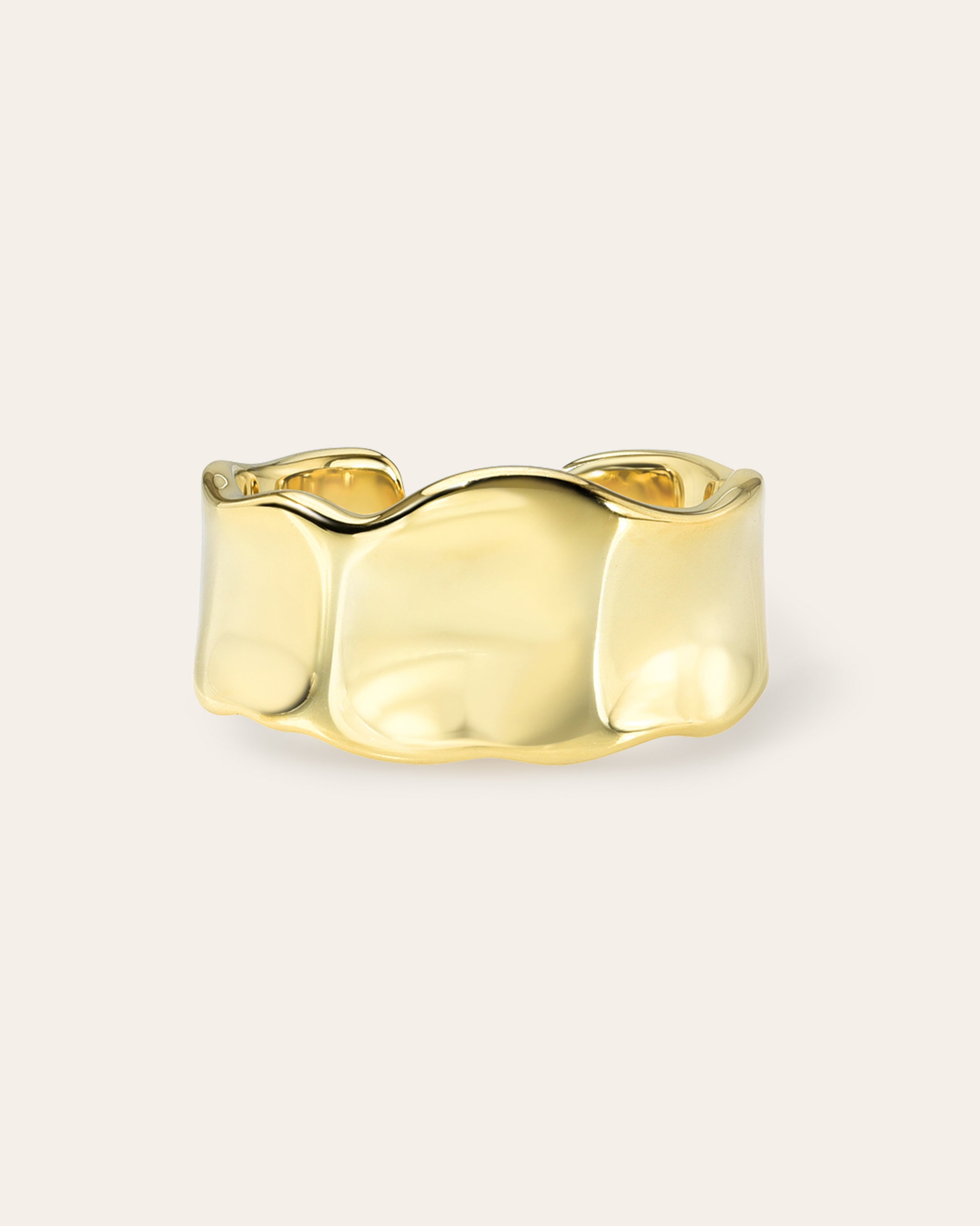 Large Hammered Ring Vermeil Zoe Lev Jewelry