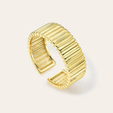 Large Ribbed Ring Vermeil Zoe Lev Jewelry