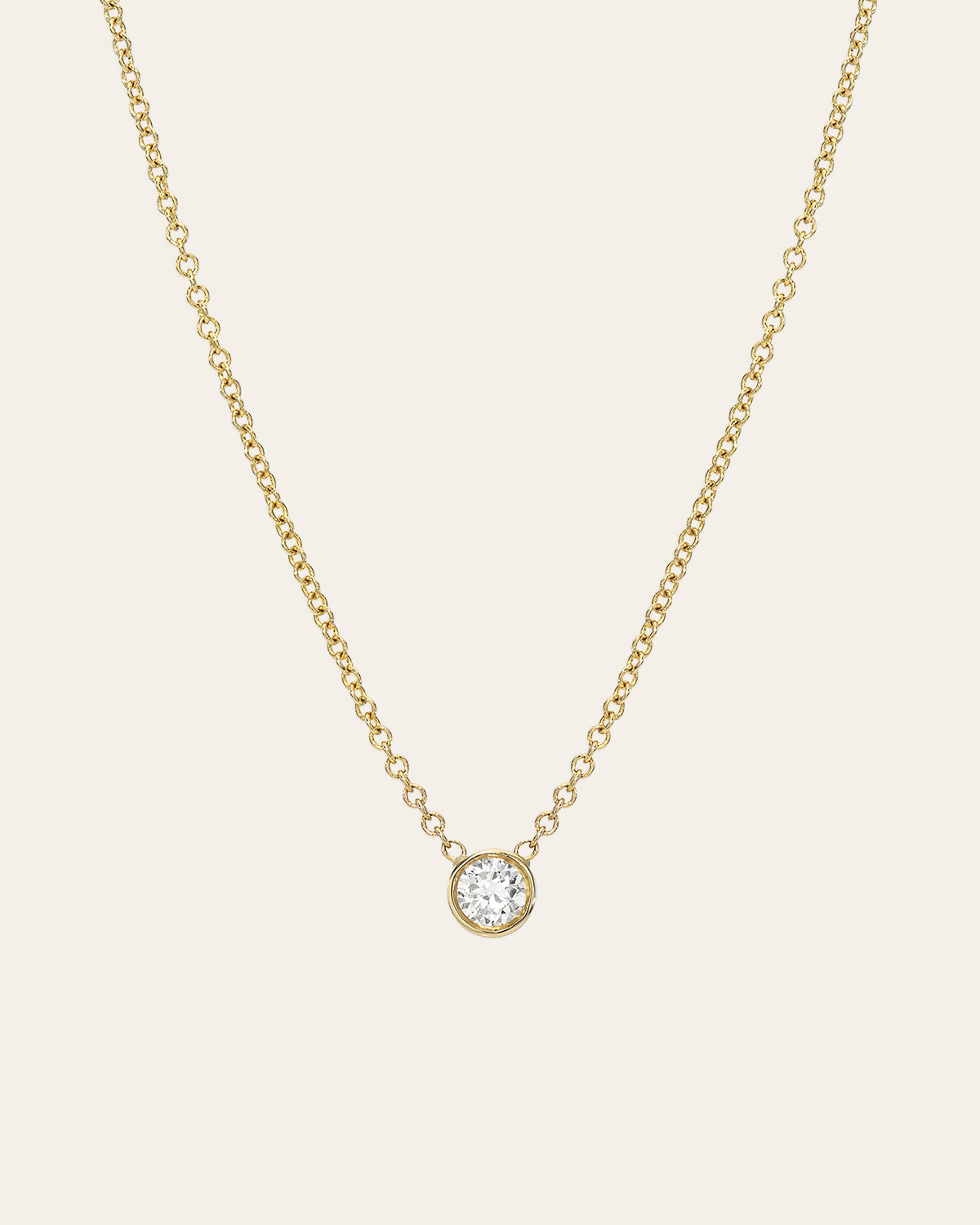 Large Bezel Diamond Necklace Zoe Lev Jewelry
