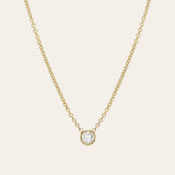Large Bezel Diamond Necklace Zoe Lev Jewelry