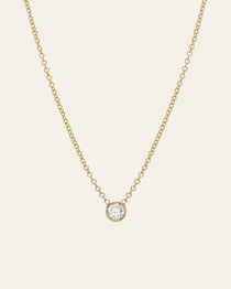 Large Bezel Diamond Necklace Zoe Lev Jewelry