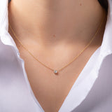 Large Bezel Diamond Necklace Zoe Lev Jewelry