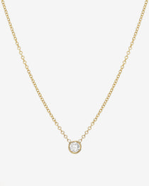 Large Bezel Diamond Necklace Zoe Lev Jewelry