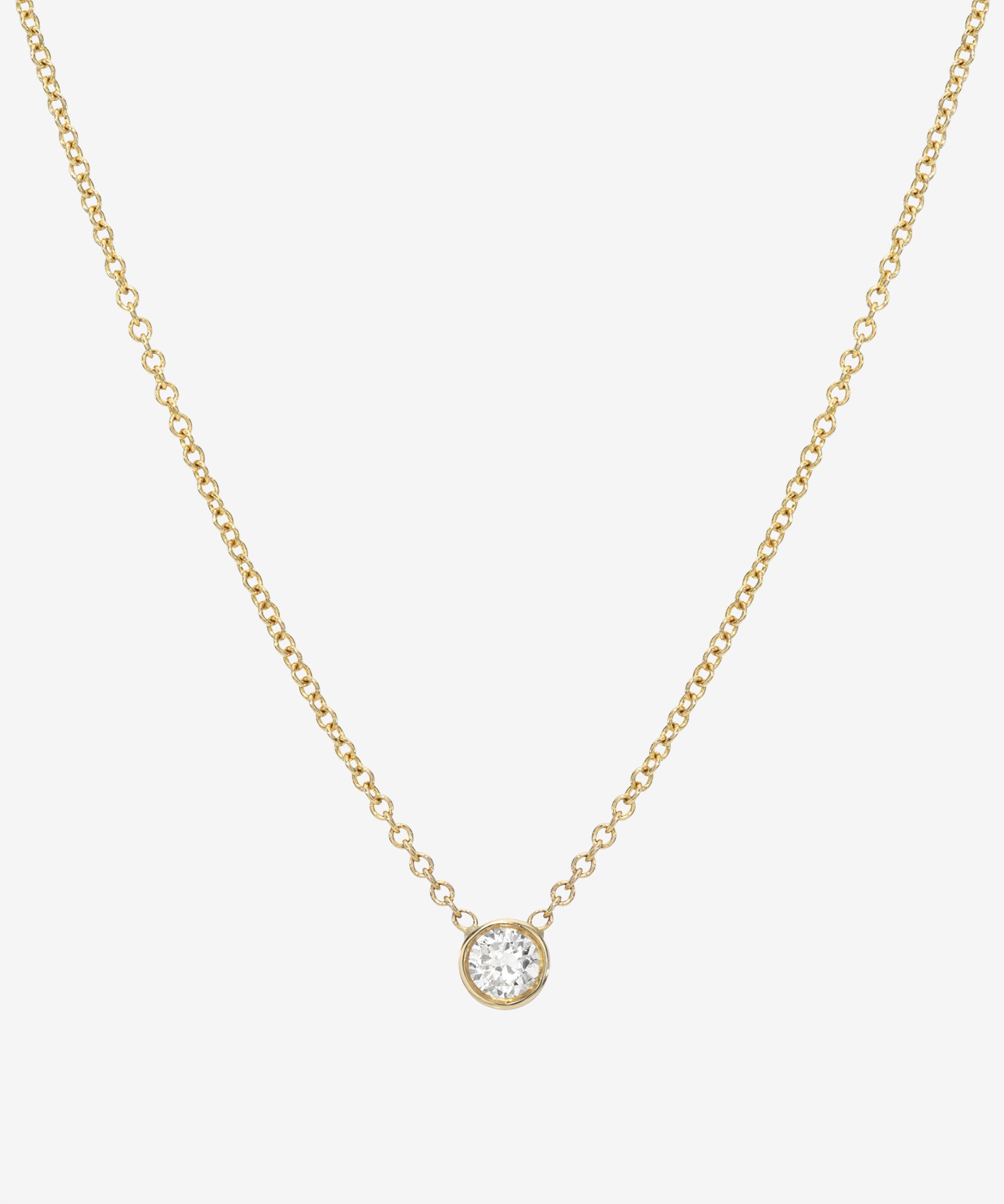 Large Bezel Diamond Necklace Zoe Lev Jewelry