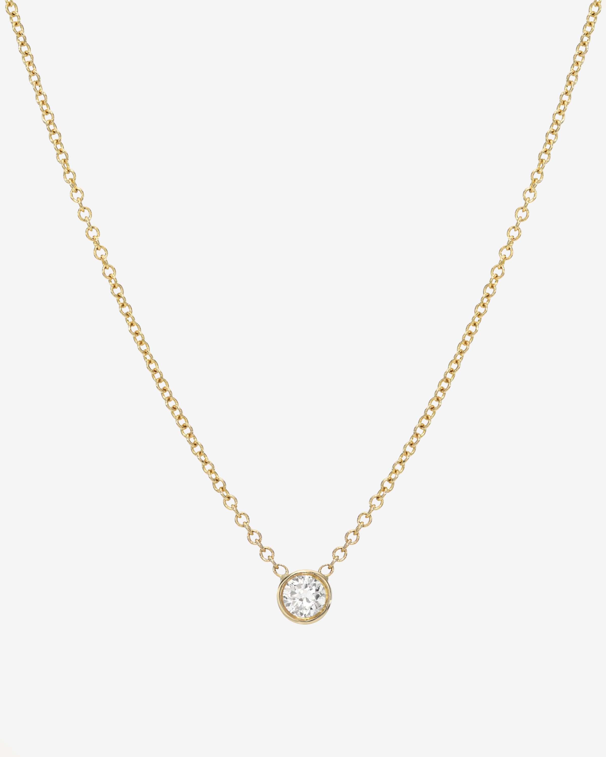 Large Bezel Diamond Necklace Zoe Lev Jewelry