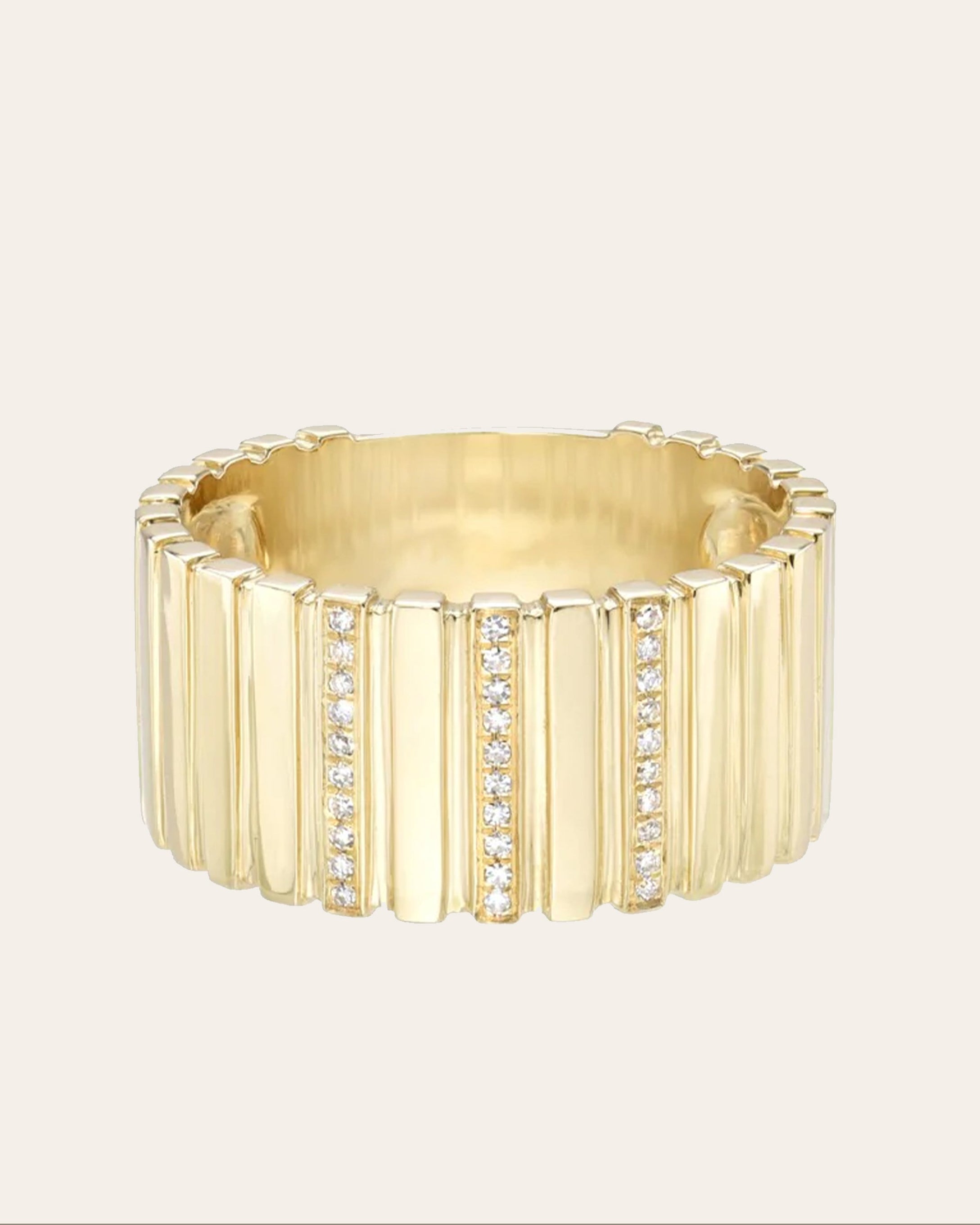 Large Diamond Cigar Bar Ring Zoe Lev Jewelry