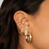 14K Gold Thick Notched Huggies Hoops & Huggies Zoe Lev Jewelry