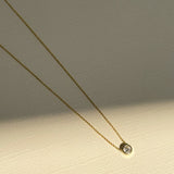 Large Lab Diamond Bezel Necklace - 16"-18" SAMPLE SALE Zoe Lev Jewelry