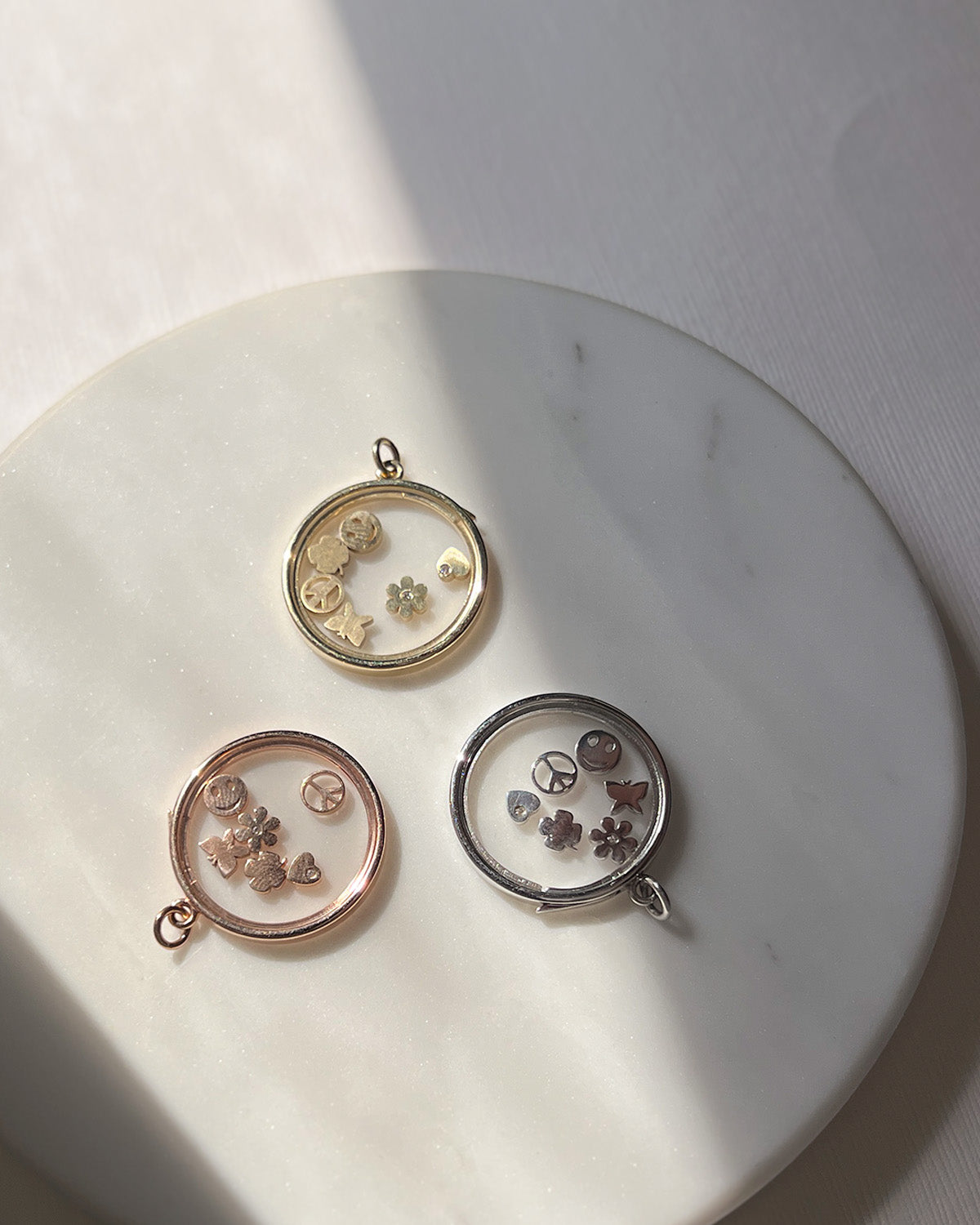 14K Rose Gold Charm Locket with Charms - Large SAMPLE SALE Zoe Lev Jewelry