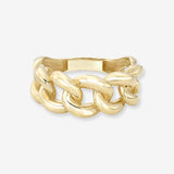 14k Gold Large Miami Cuban Link Ring Chains Zoe Lev Jewelry