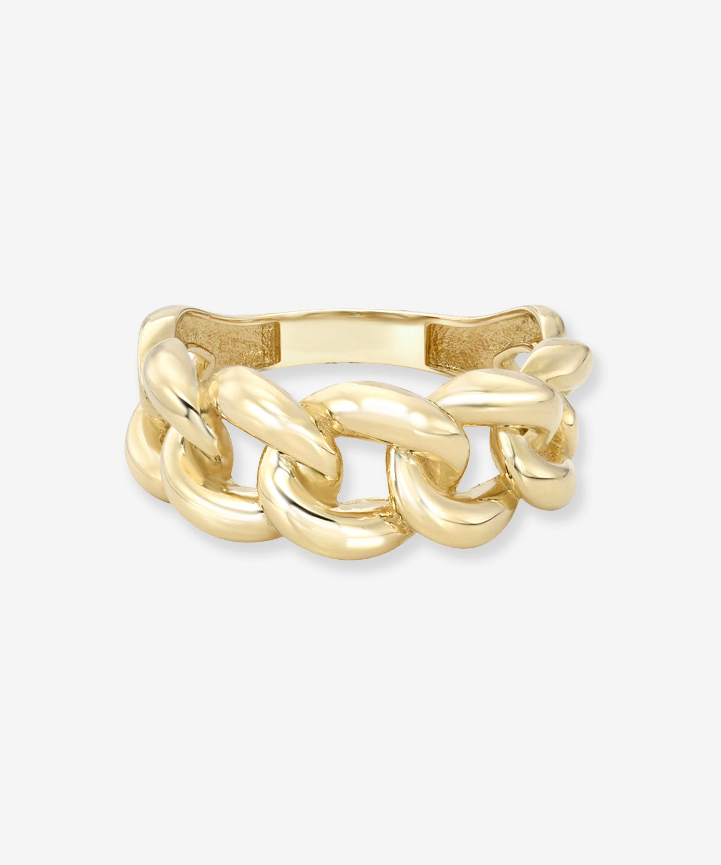 14k Gold Large Miami Cuban Link Ring Chains Zoe Lev Jewelry