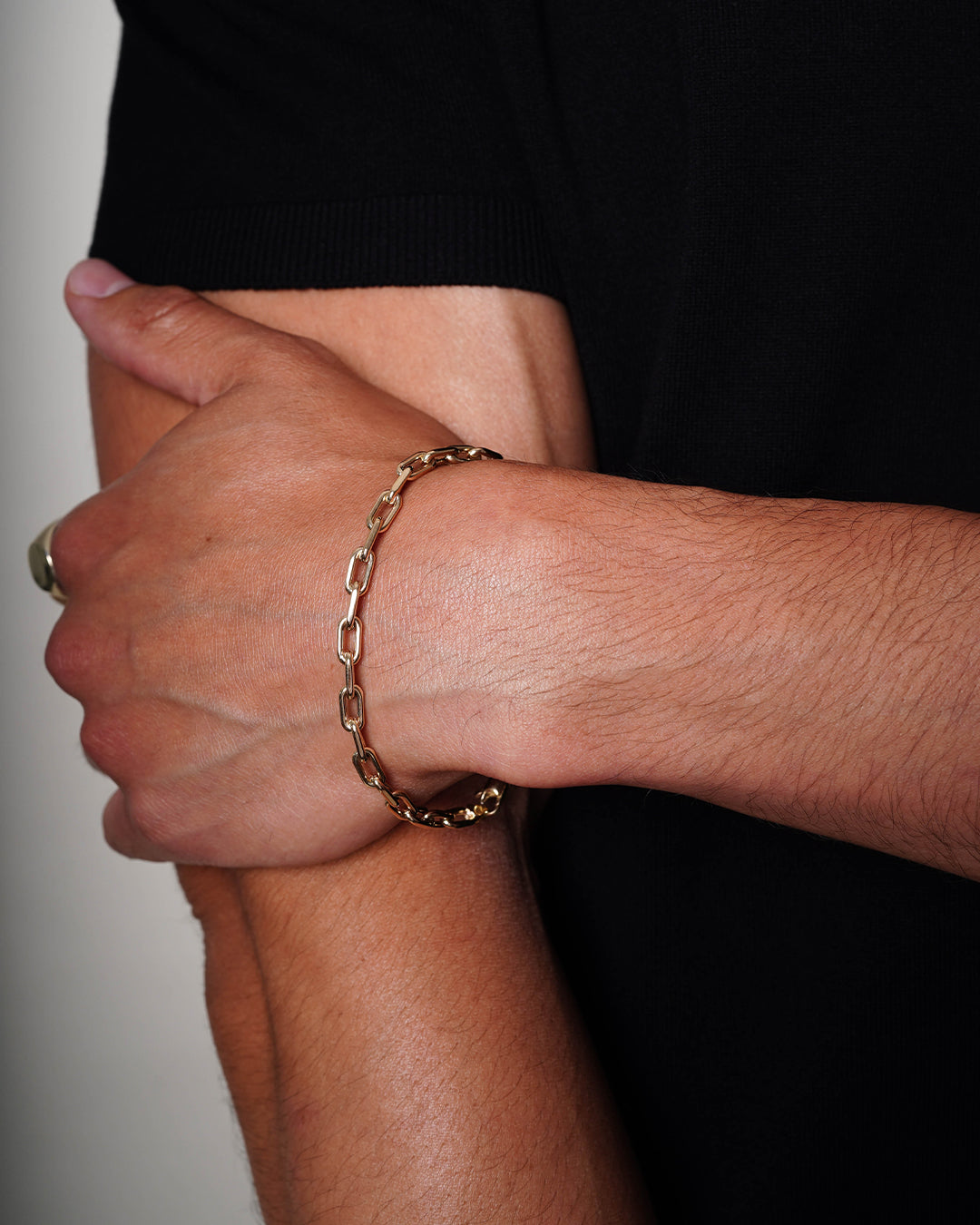 14k Gold Large Open Link Chain Bracelet