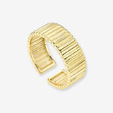 Large Ribbed Ring Vermeil Zoe Lev Jewelry