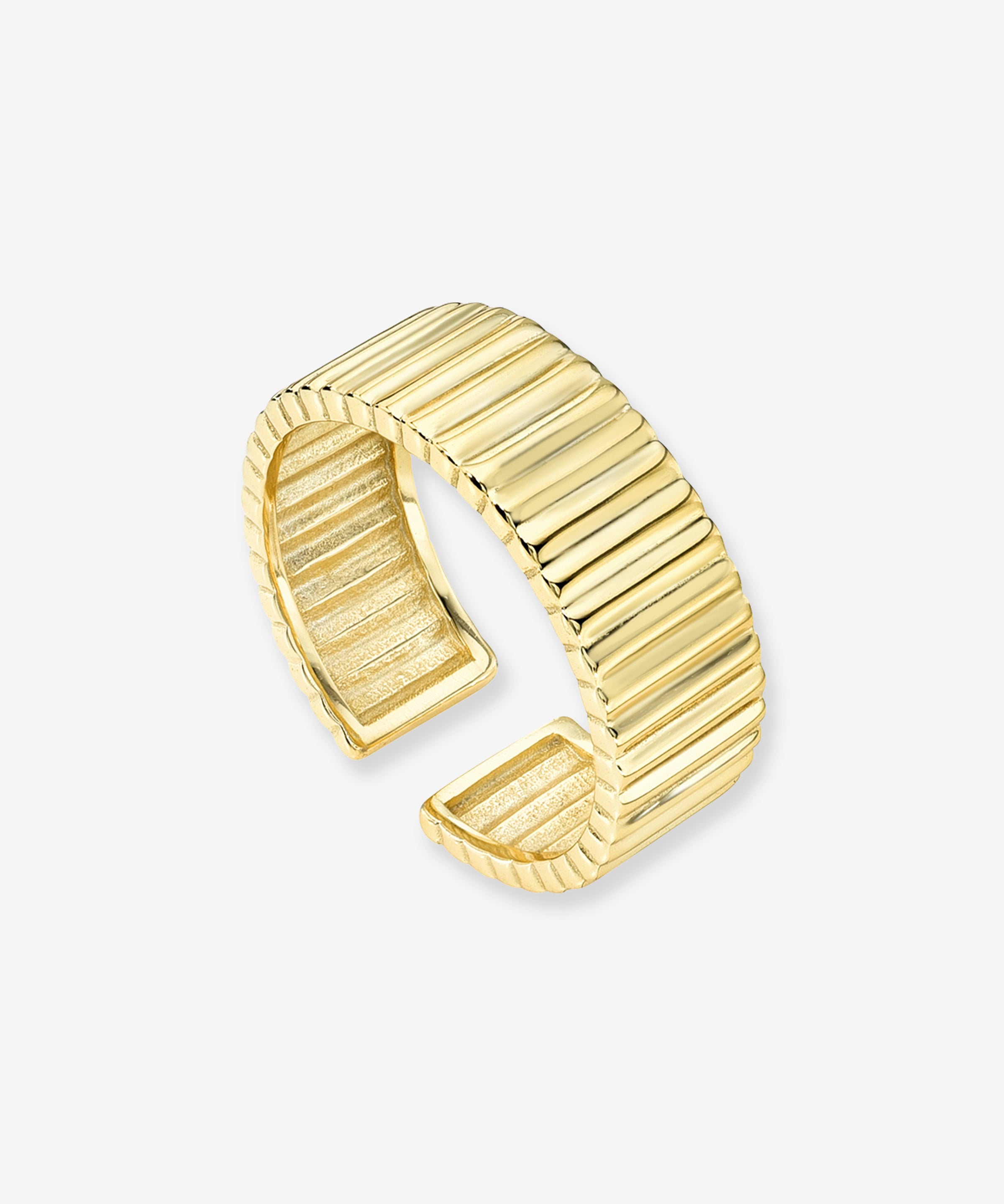 Large Ribbed Ring Vermeil Zoe Lev Jewelry