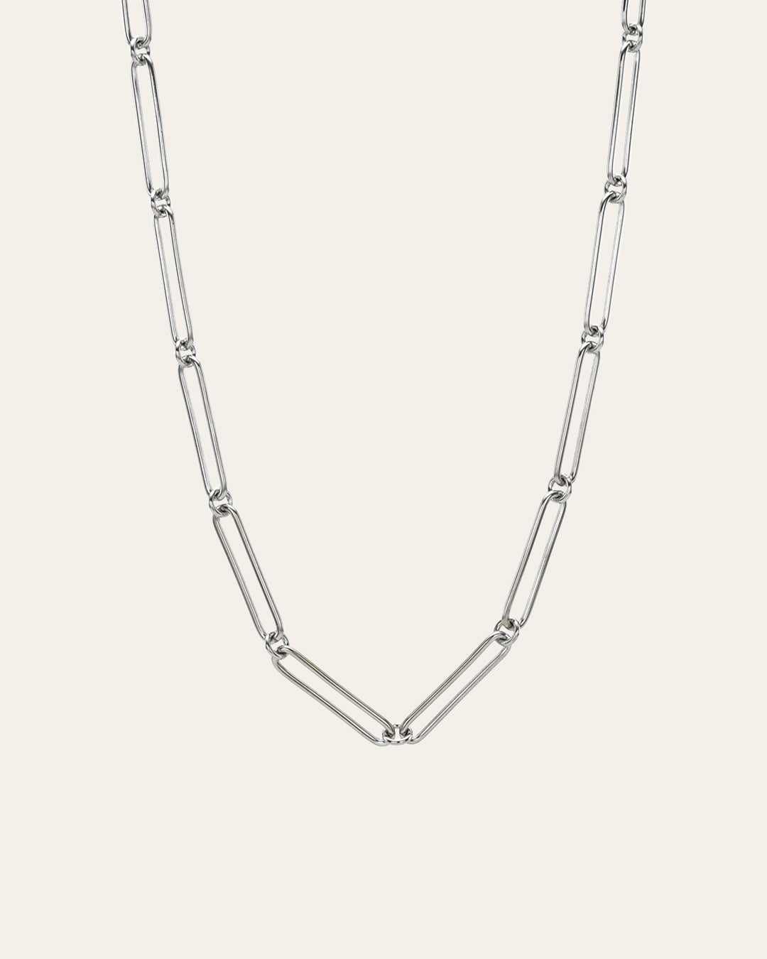 Off-white Paperclip Cable-link Necklace In Silver
