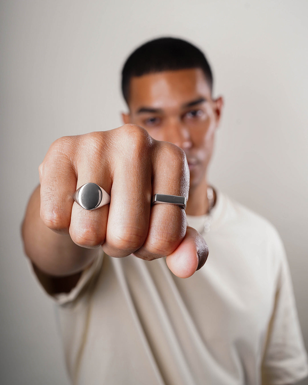 Buy Chunky Signet Ring,solid Sterling Silver,diamond Square Top,large Plain  Signet,chunky Mans Ring,heavy,wide Silver Ring Online in India - Etsy