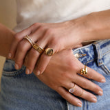 Large Zodiac Signet Ring Personalized Zoe Lev Jewelry