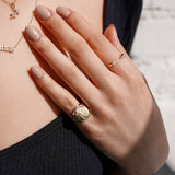 Large Zodiac Signet Ring Personalized Zoe Lev Jewelry