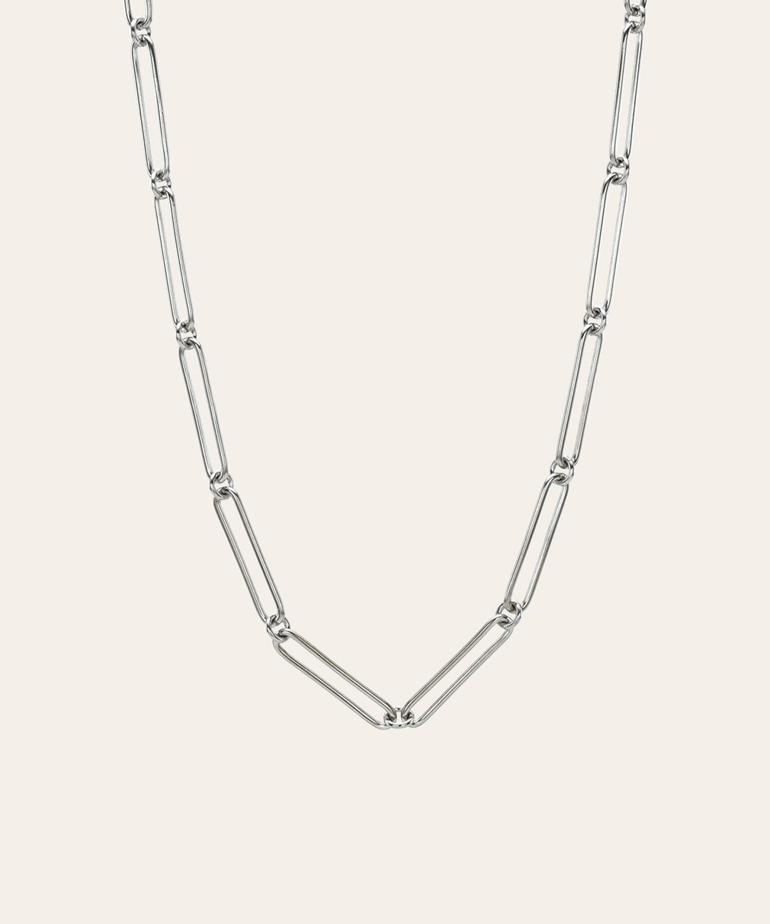 Elongated Paper Clip Chain Necklace Vermeil Zoe Lev Jewelry Sterling Silver