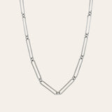 Elongated Paper Clip Chain Necklace Vermeil Zoe Lev Jewelry Sterling Silver