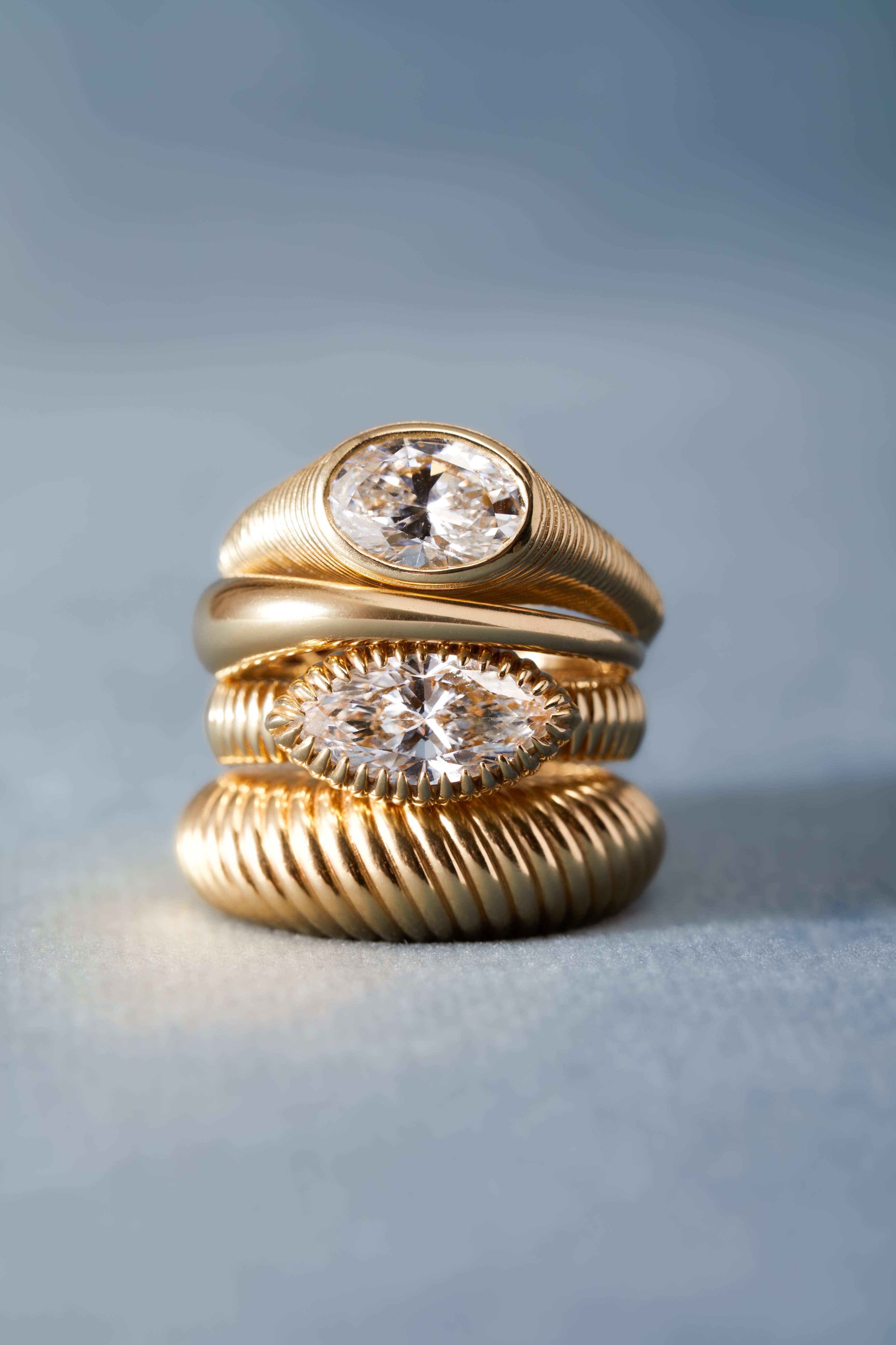 14k Gold Fluted Signet Ring Ring Zoe Lev Jewelry