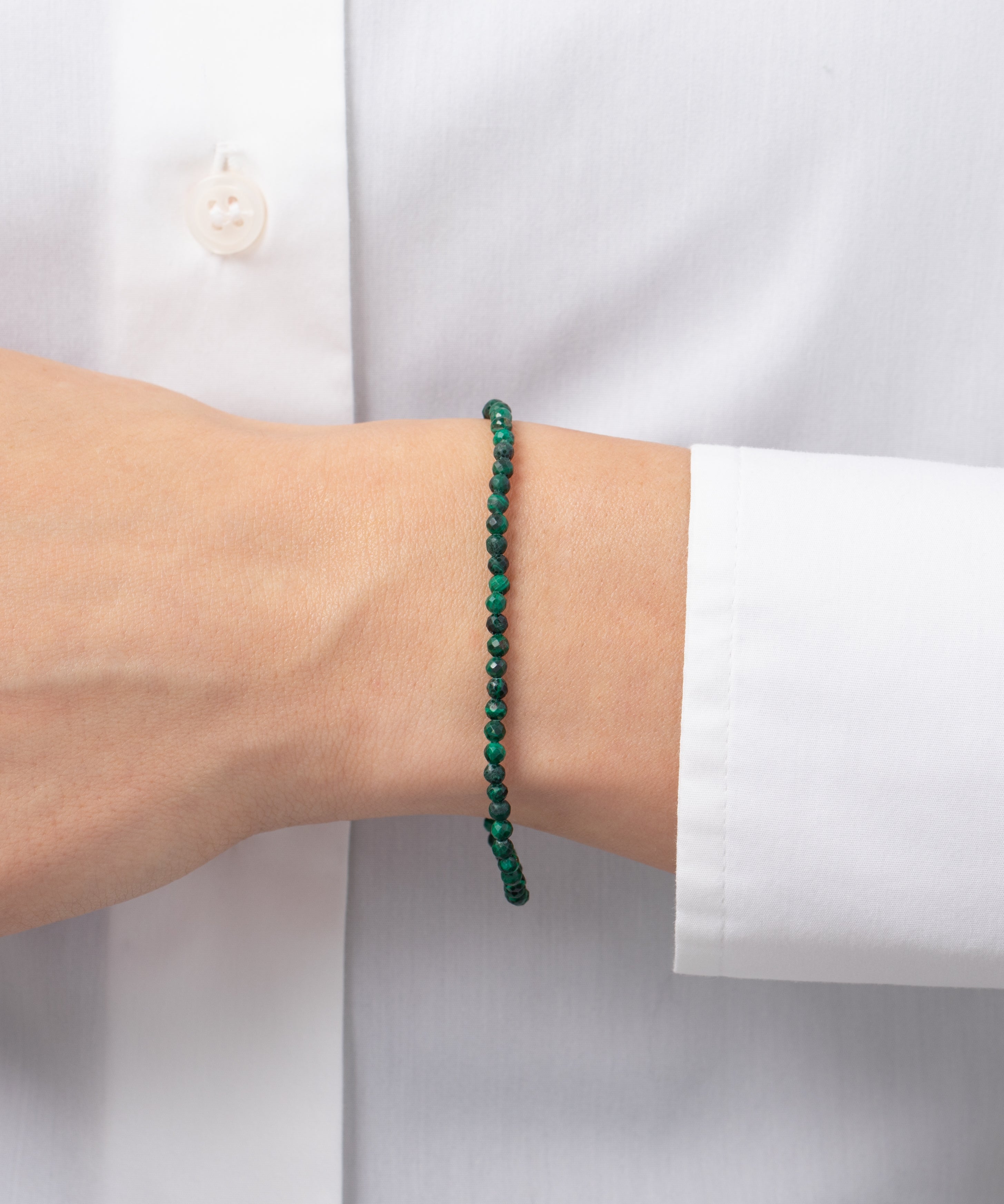 Malachite Beaded Bracelet - 6.5"-7" adjustable SAMPLE SALE Zoe Lev Jewelry