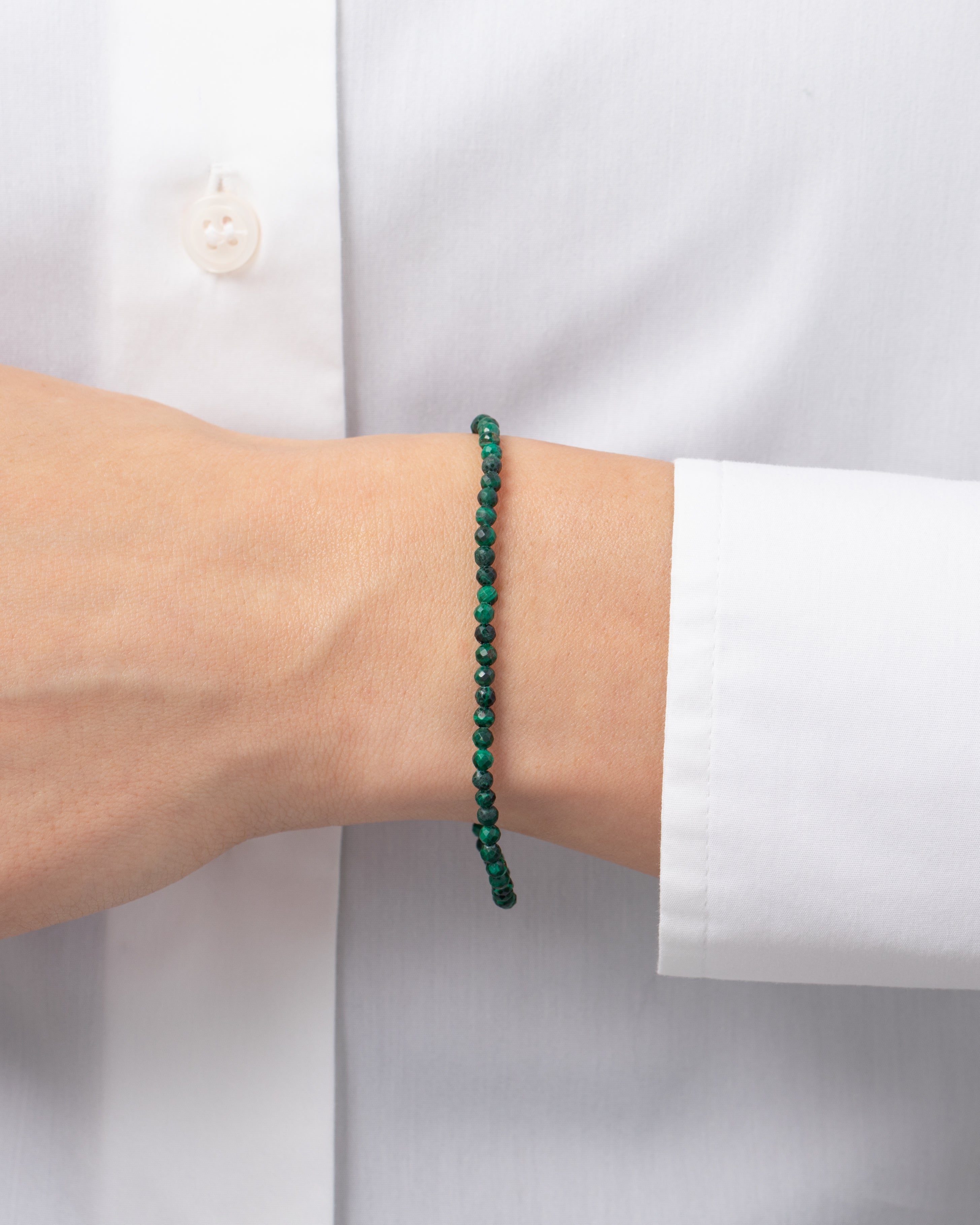 Malachite Beaded Bracelet - 6.5"-7" adjustable SAMPLE SALE Zoe Lev Jewelry