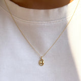 14k Gold Button Pendant Zoe Lev Jewelry