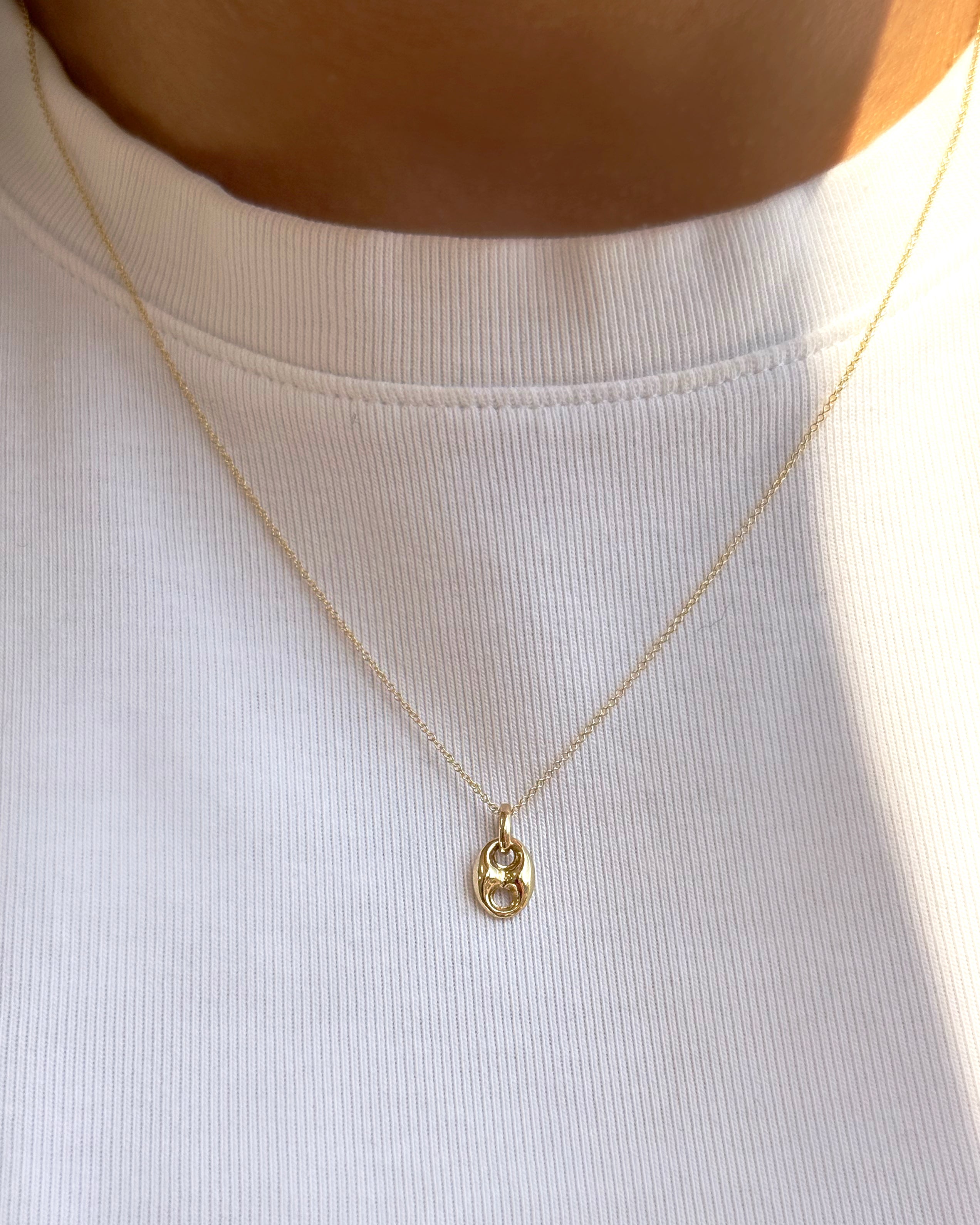 14K Gold Button Necklace Zoe Lev Jewelry