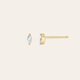 14k Gold Tiny Marquise Diamond Stud - Single SAMPLE SALE Zoe Lev Jewelry