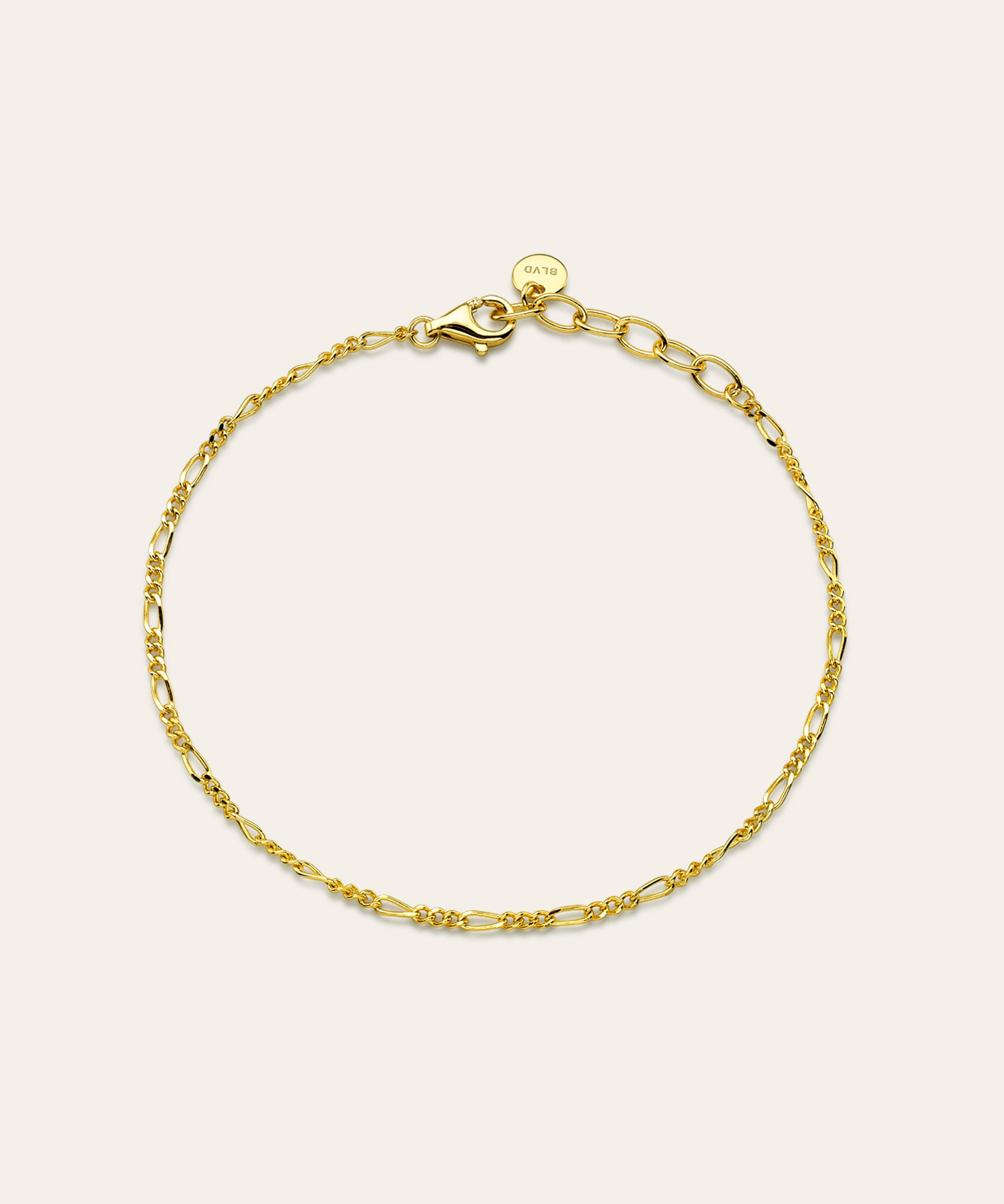 Mini Figaro Chain Bracelet Vermeil Zoe Lev Jewelry
