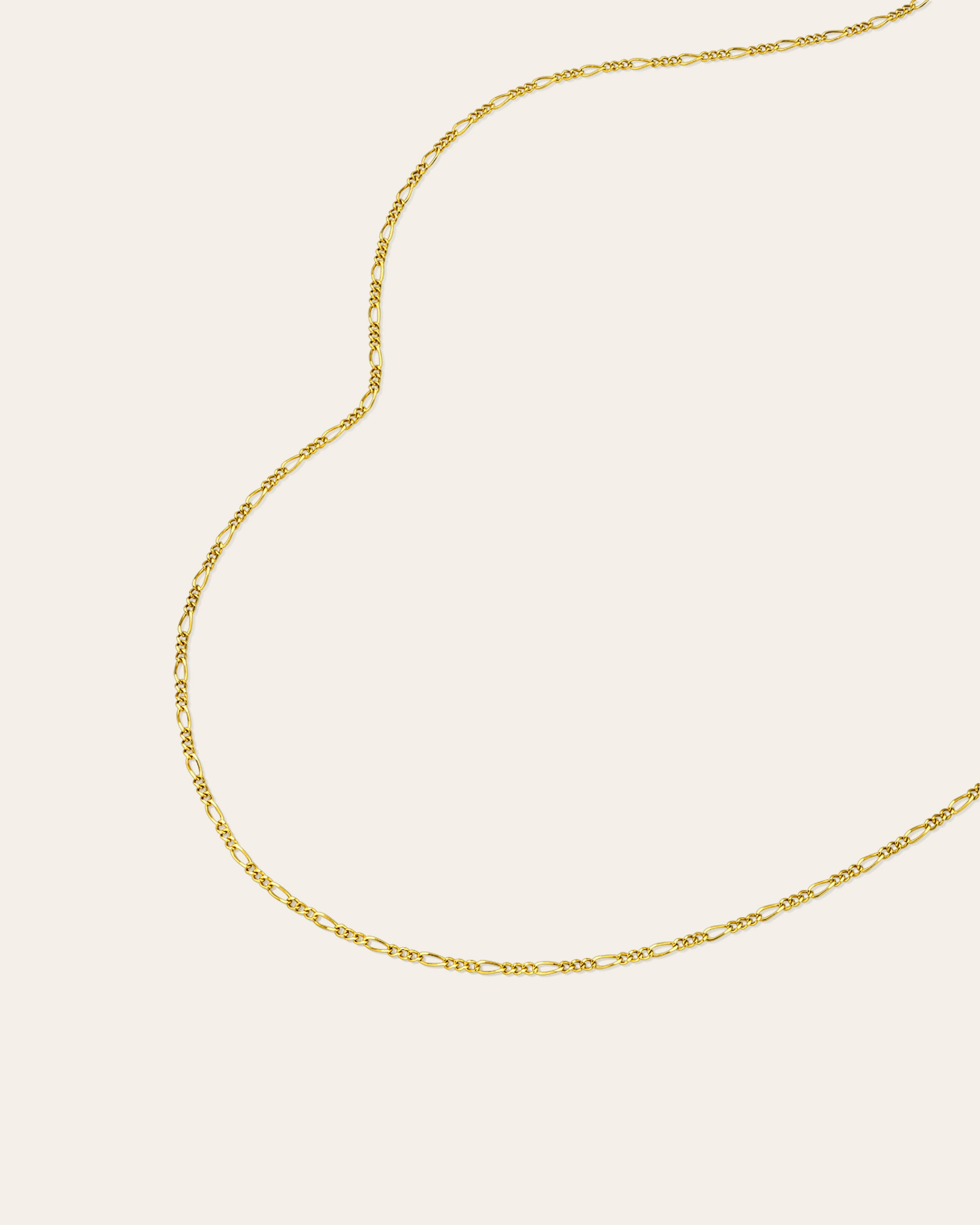 Mini Figaro Chain Necklace Vermeil Zoe Lev Jewelry